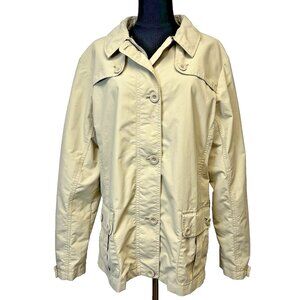 Lands‎ End Womens Short Trench Coat Size Large Hip Length Preppy Nautical